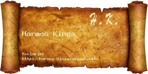 Harmos Kinga névjegykártya